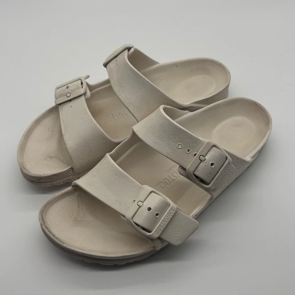 Birkenstock Arizona EVA Sandals Beige White Waterproof Slides EU 37 US 6-6.5